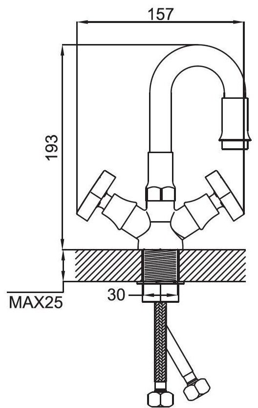 Смеситель с гибким изливом Potato p58311-7, латунь, цвет белый купить,30600