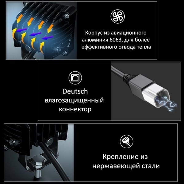 AURORA светодиодная фара ALO-D3-2-P23-RGB/85000004234 30 Вт квадратная купить,48600