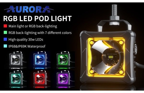 AURORA светодиодная фара ALO-D3-2-P23-RGB/85000004234 30 Вт квадратная купить,48600