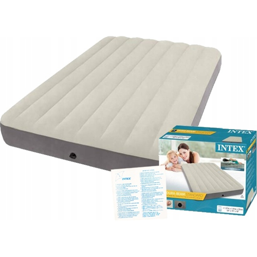 Матрас надувной Intex Dura-Beam Single-High Airbed Full 64102 grey 191х137х25 см купить,NaN