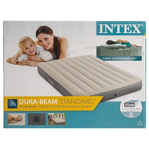 Матрас надувной Intex Dura-Beam Single-High Airbed Full 64102 grey 191х137х25 см купить,NaN