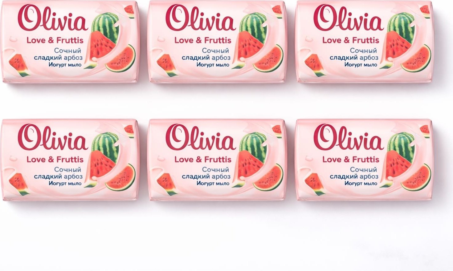 Кусковое мыло туалетное Olivia Love & Fruttis Сладкий Арбуз 140 г по 6 шт купить,2649