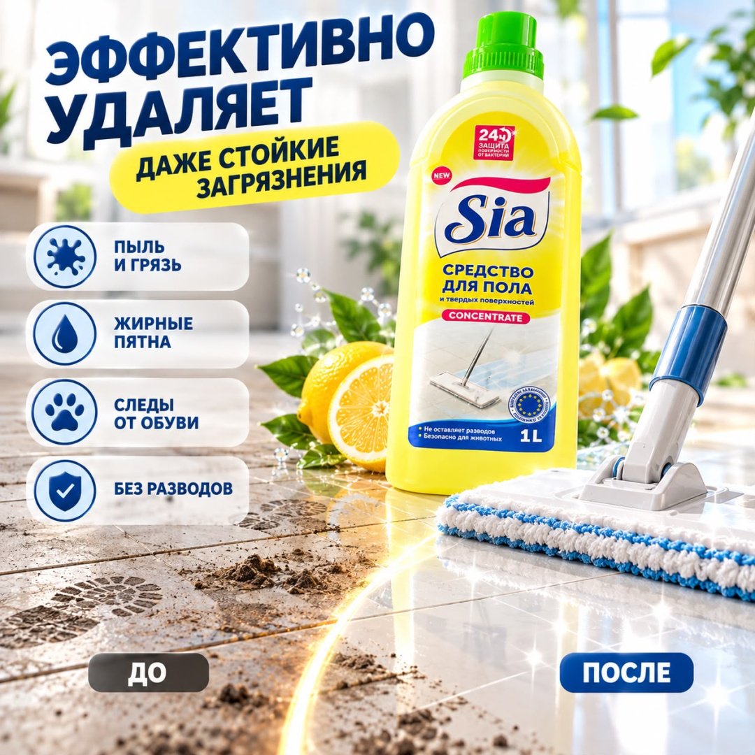 Жидкое средство Sia Цитрусовый микс 1 л купить,989