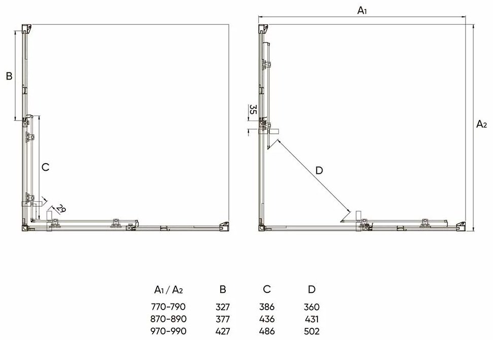 Душевое ограждение Veconi двухстенное RV47-80-01-C4, 800х1950 мм купить,NaN