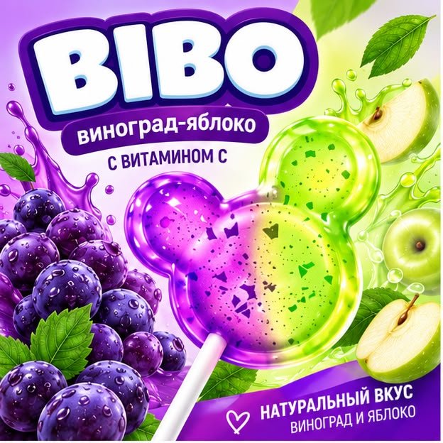 Конфеты карамель BIBO Виноград - яблоко 240 г купить,1996