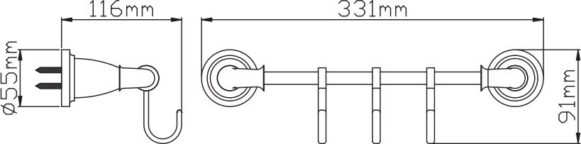 Potato набор крючков P7214-3 1 шт, латунь купить,30500