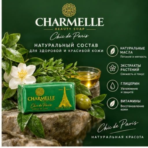 Кусковое мыло туалетное Charmelle Париж магия элегантности Париж 140 г по 6 шт купить,2699