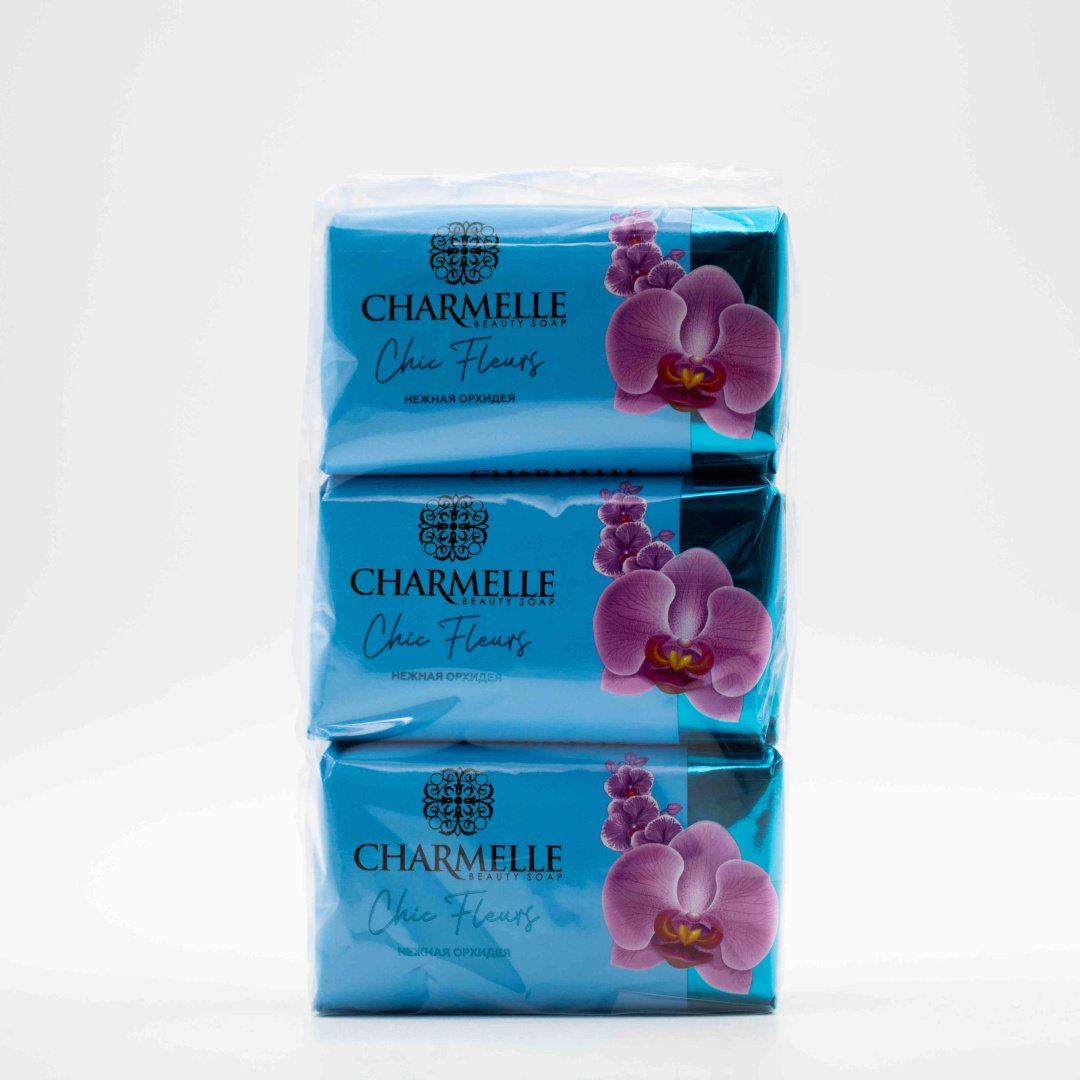 Кусковое мыло туалетное Charmelle Chic Fleurs Нежная орхидея 140 г по 6 шт купить,2699