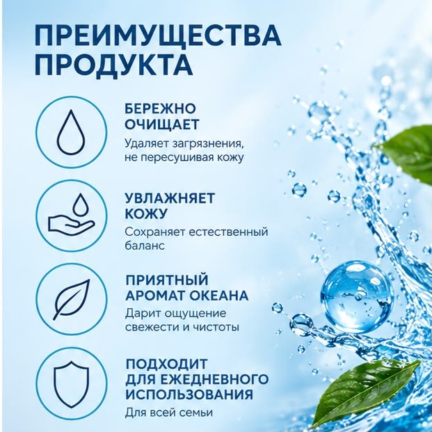 Жидкое мыло туалетное Charmelle Крем-мыло Ocean Морская свежесть 500 мл купить,800