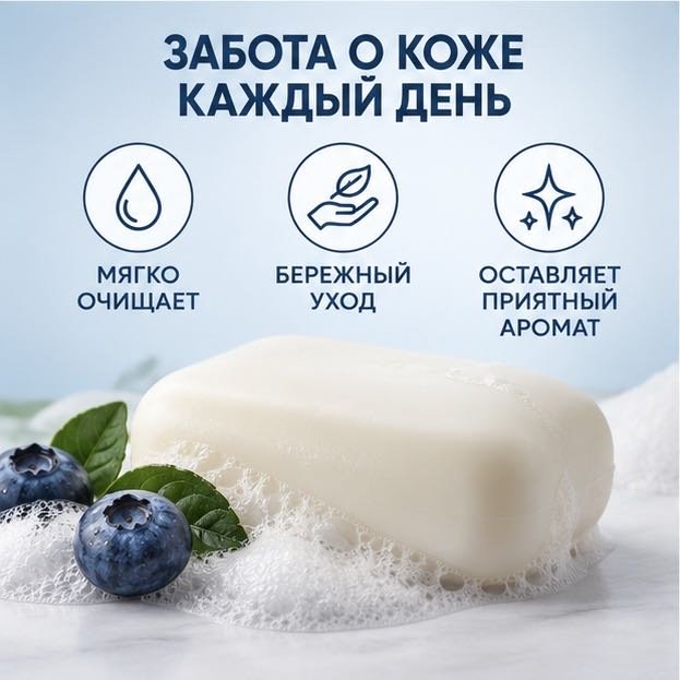 Кусковое мыло туалетное Charmelle Спелая черника Черника 140 г по 6 шт купить,2699