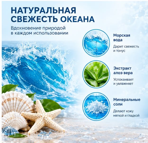 Жидкое мыло туалетное Charmelle Крем-мыло Ocean Морская свежесть 500 мл купить,800