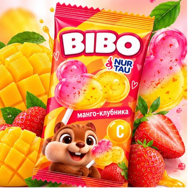 Конфеты карамель BIBO Манго - клубника 240 г купить,1996