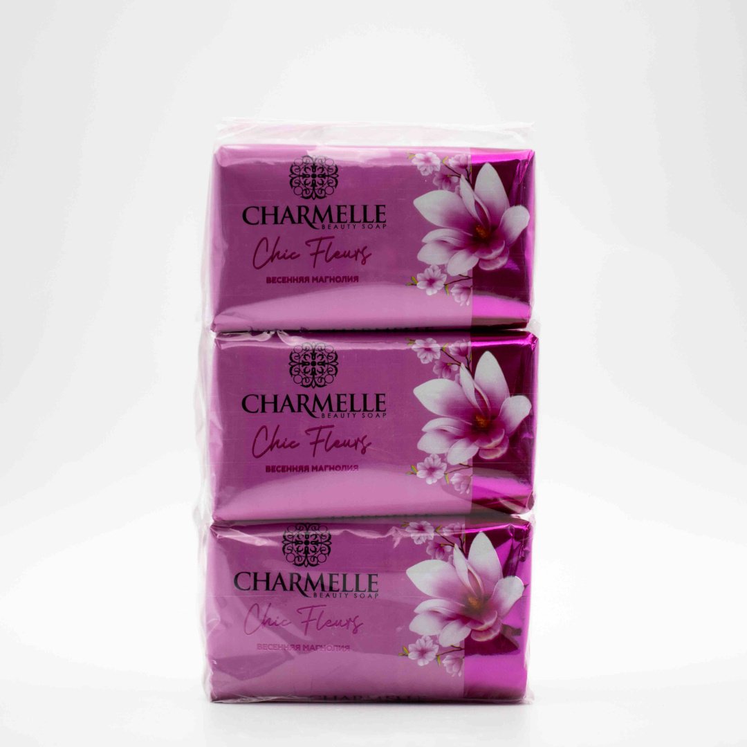 Кусковое мыло туалетное Charmelle Chic Fleurs Весенняя магнолия 140 г по 6 шт купить,2699
