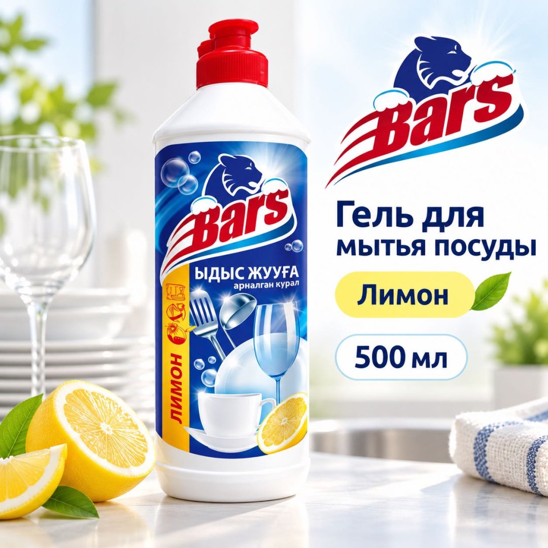 Bars жидкое гель для посуды Лимон 0.5 л купить,567