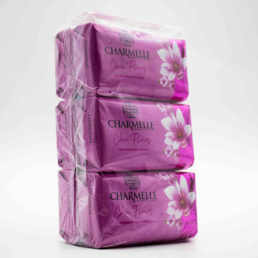 Кусковое мыло туалетное Charmelle Chic Fleurs Весенняя магнолия 140 г по 6 шт купить,2699