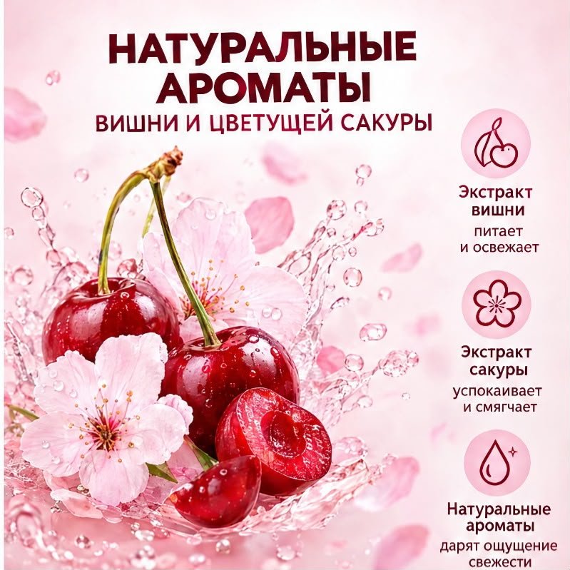 Кусковое мыло туалетное Olivia Приятный вишневый смузи Вишня 140 г по 6 шт купить,2649