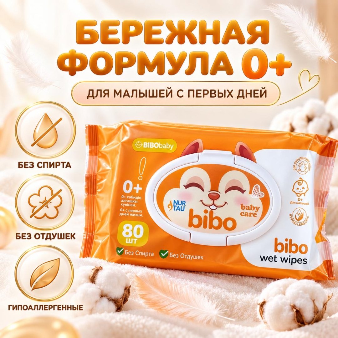 Детские влажные салфетки Bibo baby care 80 шт купить,891