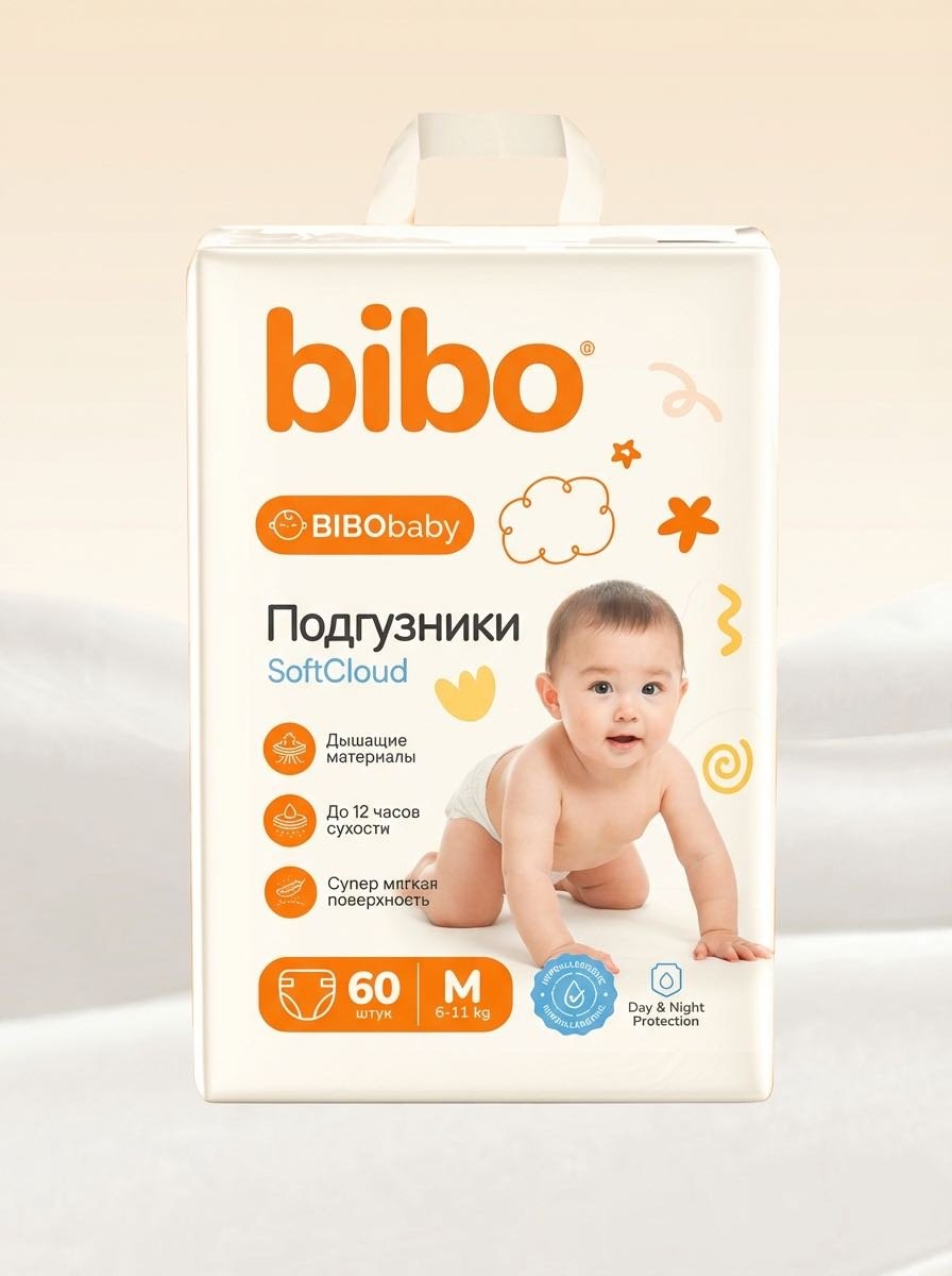 Подгузники Bibo SoftCloud M, 3, 60 шт - ForteMarket Подгузники Bibo SoftCloud M, 3, 60 шт купить,7198
