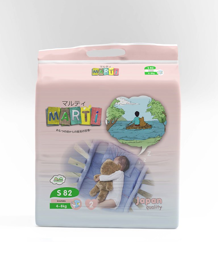 Подгузники Marti S 4-8кг 82шт