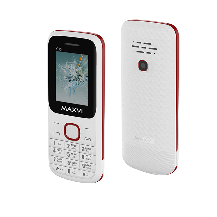 Мобильный телефон Maxvi C15 White-Red