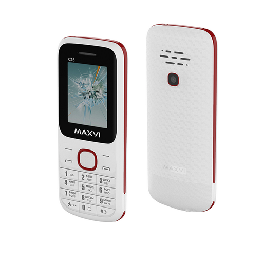 Мобильный телефон Maxvi C15 White-Red