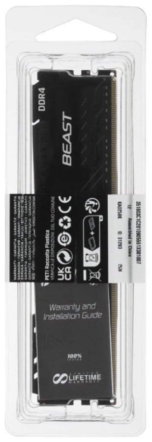 Оперативная память Kingston FURY Beast Black (KF432C16BB/8WP) 8 Гб