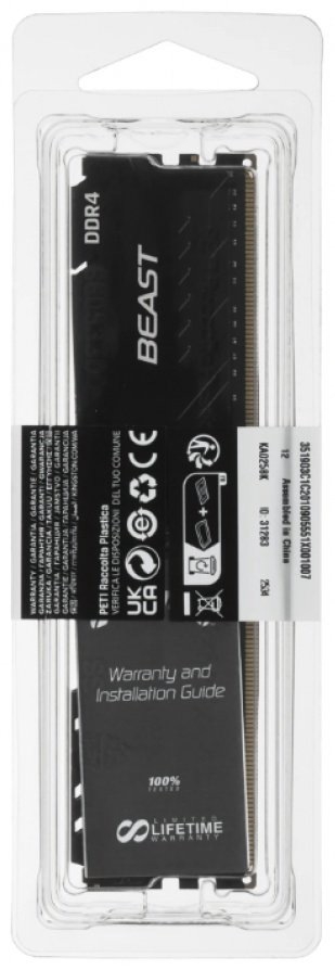 Оперативная память Kingston FURY Beast Black (KF432C16BB/8WP) 8 Гб купить,51390
