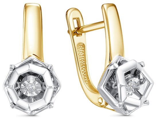 Серьги IMPERIAL С3128-320 вес 3.07 г золото, бриллиант купить,532950