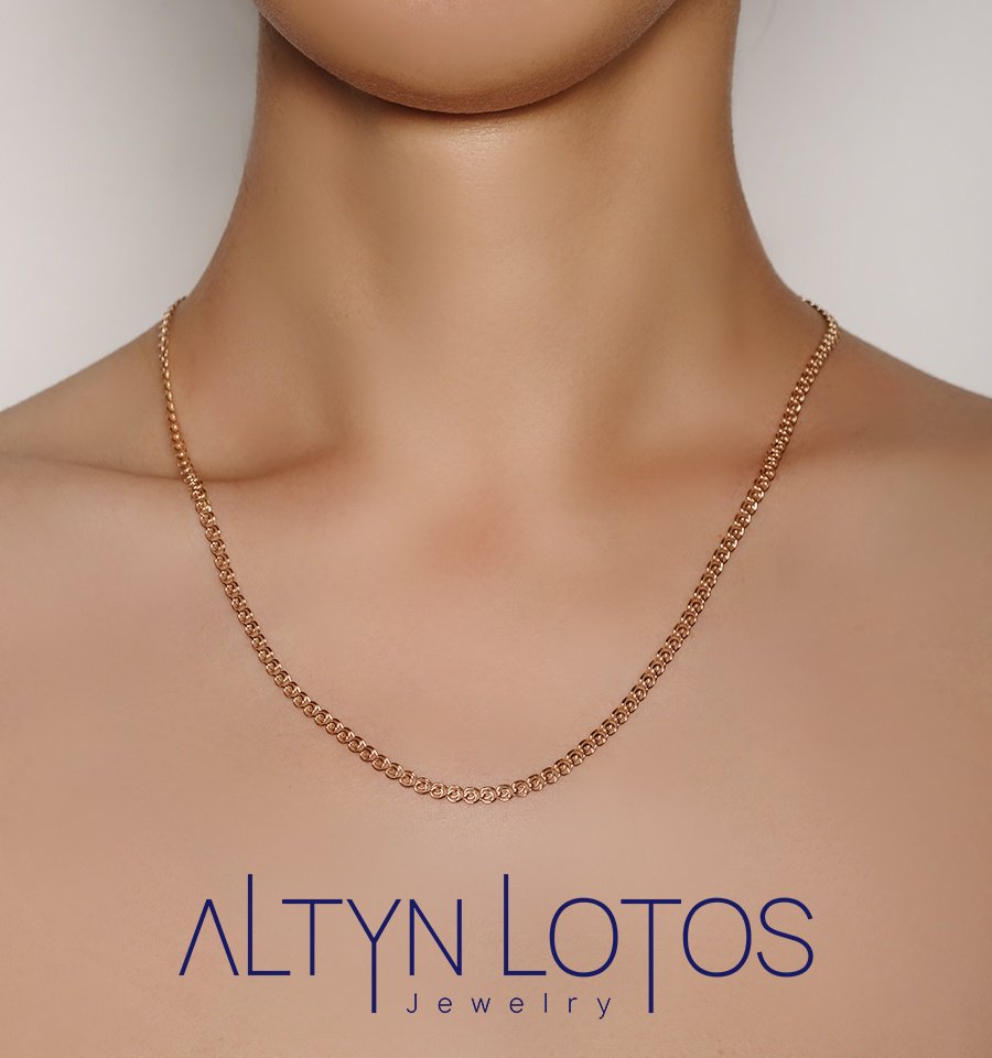 Цепь КРАСЦВЕТМЕТ НЦ 12-087ПГ длина 50 см, вес 3.92 г золото, плетение лав купить,266560