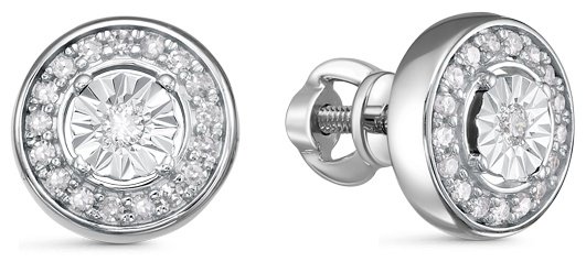 Пусеты IMPERIAL С00950-0220 вес 2.29 г золото, бриллиант купить,488600