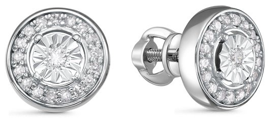 Пусеты IMPERIAL С00950-0220 вес 2.29 г золото, бриллиант купить,488600