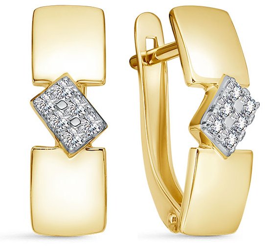 Серьги IMPERIAL С3736-0320 вес 3.14 г золото, бриллиант купить,653600