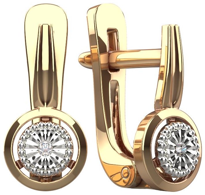 Серьги IMPERIAL С3737-320 вес 1.14 г золото, бриллиант купить,194200