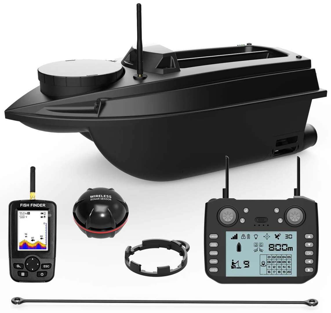 Прикормочный кораблик Flytec V030 GPS черный