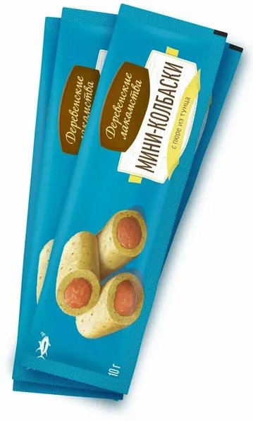 Лакомство Деревенские лакомства Мини-колбаски с пюре из тунца 40 г