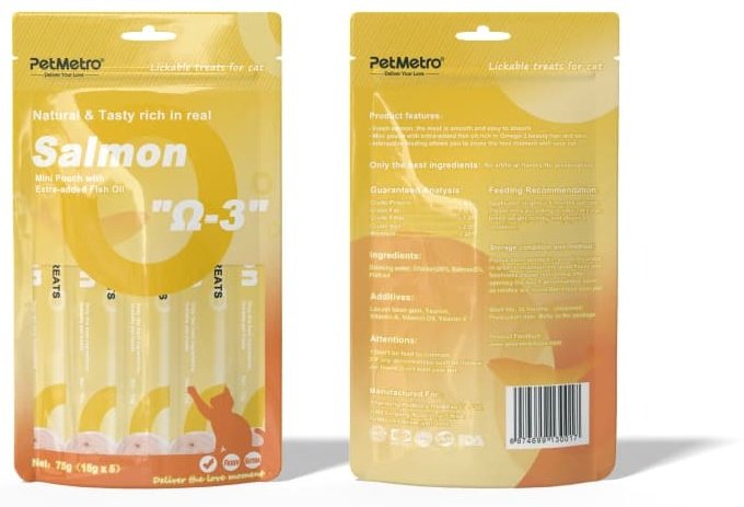 Лакомство PetMetro пюре лосось 15 г 5 шт