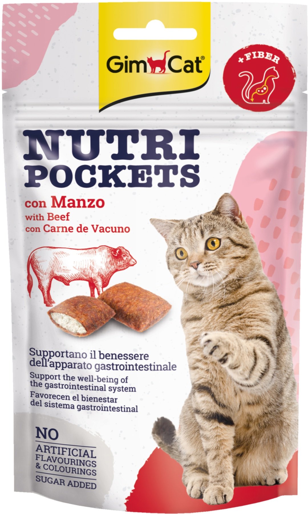 Лакомство GimCat Nutri Pockets подушечки говядина 60 г 1 шт