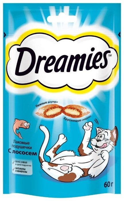 Лакомство Dreamies подушечки Нежный лосось 60 г 1 шт