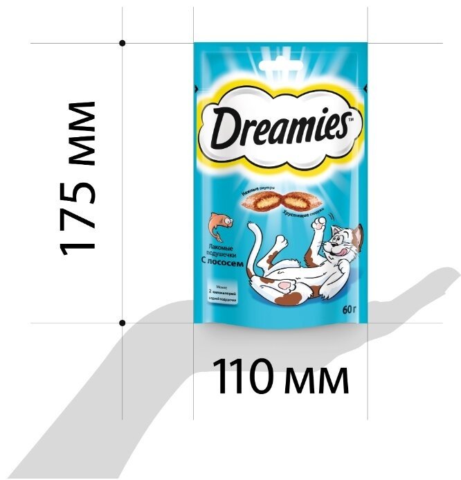 Лакомство Dreamies подушечки Нежный лосось 60 г 1 шт