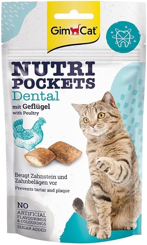 Лакомство GimCat Nutri Pockets Dental подушечки птица 60 г 1 шт