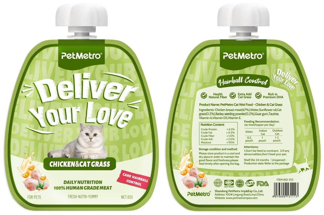 Лакомство PetMetro пюре курица, мята 60 г 1 шт