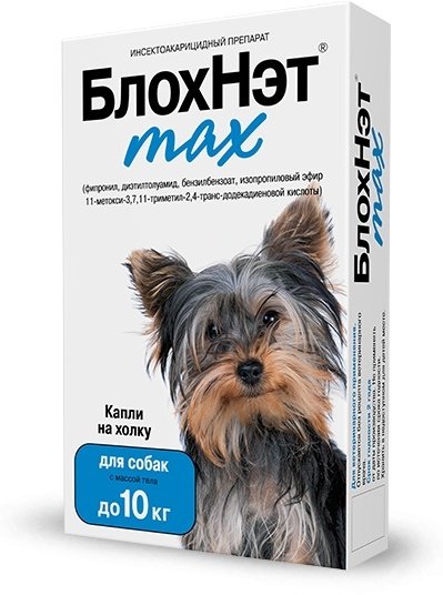 Средство Астрафарм БлохНэт max капли от блох, от клещей, от власоедов для собак до 10 кг 1 мл 1 пипетка