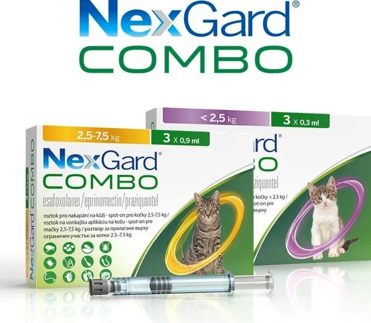 Средство Boehringer Ingelheim NexGard COMBO S для кошек до 2.5 кг шприц-дозатор 3*0,3 мл