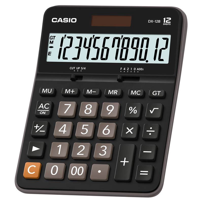 Калькулятор Casio DX-12B-W-EC черный