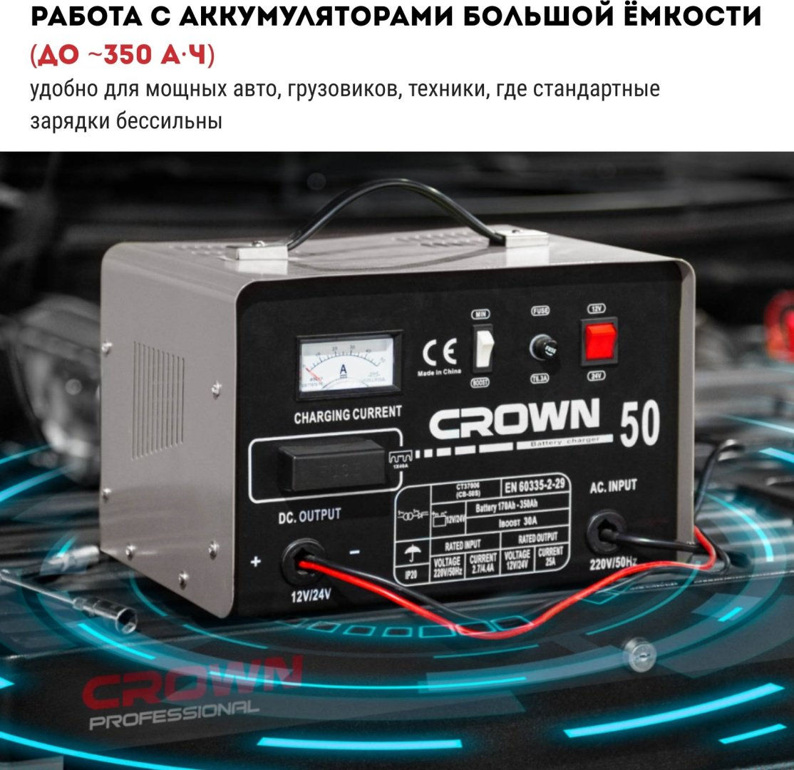 CROWN зарядное устройство CT37006