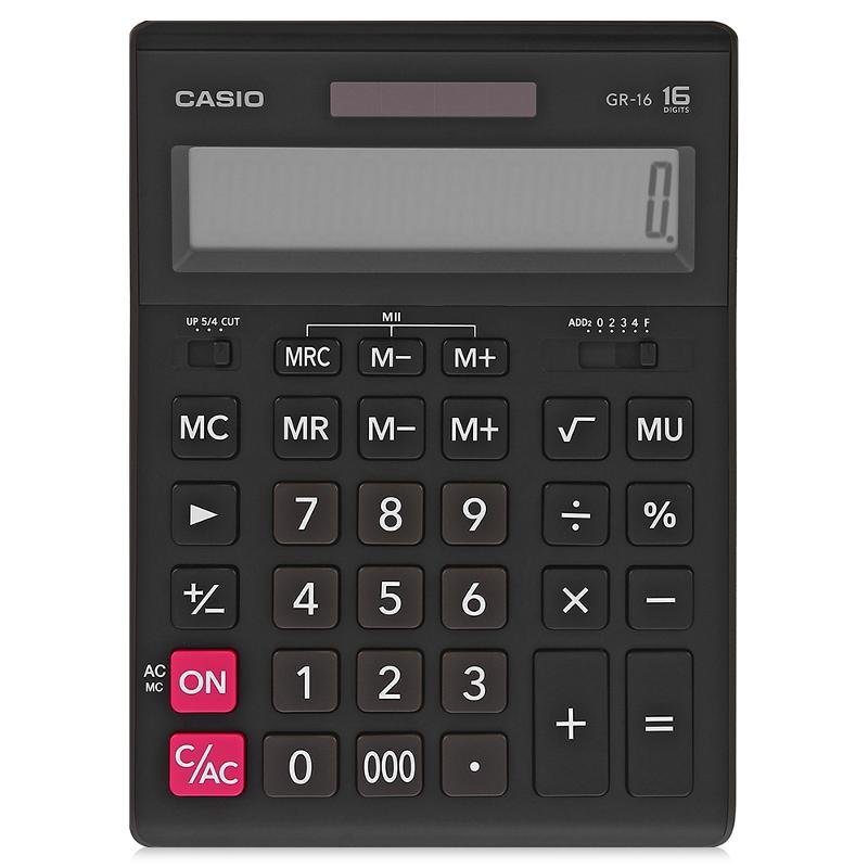 Калькулятор Casio GR-16-W-EP черный