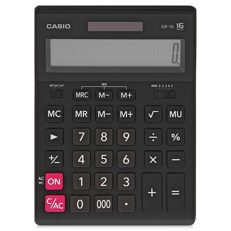 Калькулятор Casio GR-16-W-EP черный