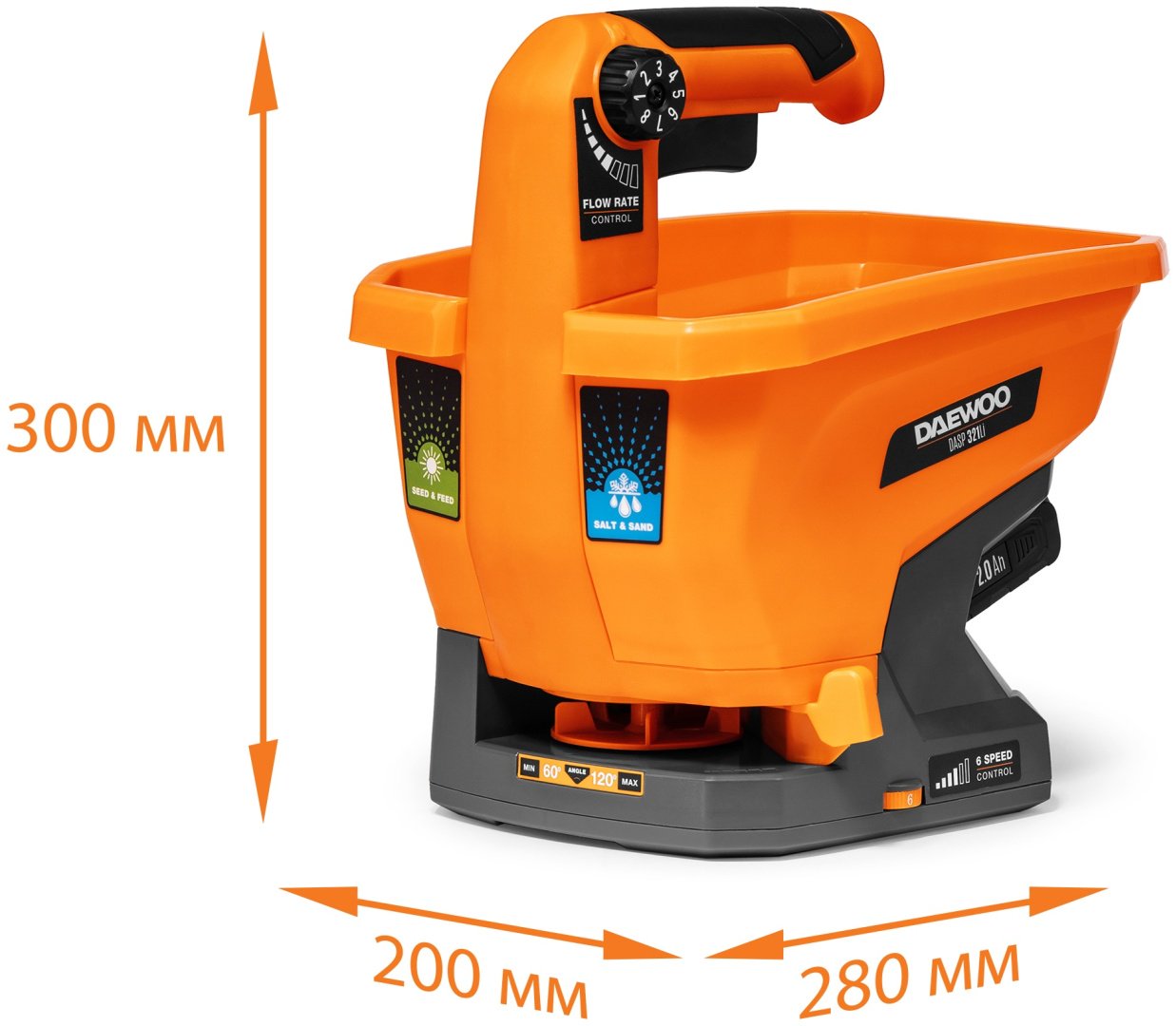 Daewoo сеялка-разбрасыватель DASP 321Li SET, 8 л