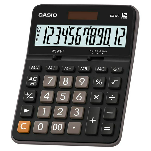 Калькулятор Casio DX-12B-W-EC черный