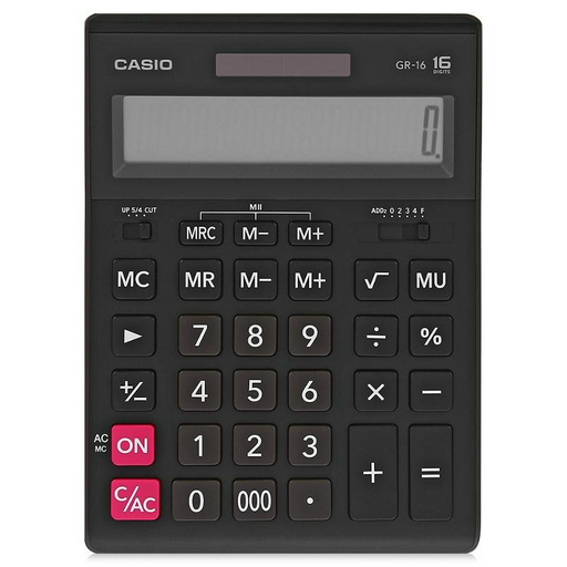 Калькулятор Casio GR-16-W-EP черный